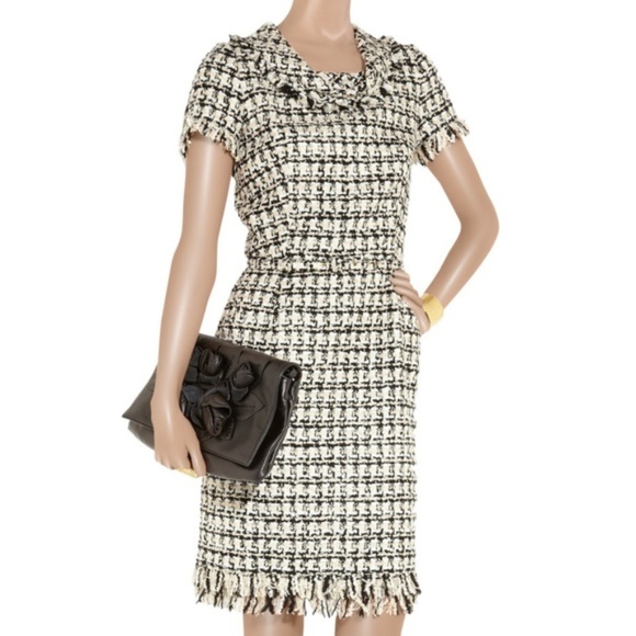 Karl Lagerfeld Dresses & Skirts - NWOT Karl Lagerfeld Fringed Mock Neck Work Dress